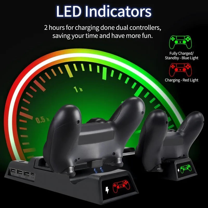 Stand Fan For Sony PS4 Game Console Playstation Play Station PS 4 Pro Slim Controller Control Support Accessories Holder Cooler