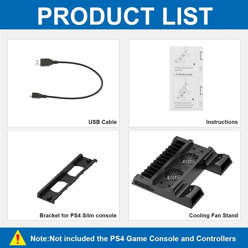 Stand Fan For Sony PS4 Game Console Playstation Play Station PS 4 Pro Slim Controller Control Support Accessories Holder Cooler