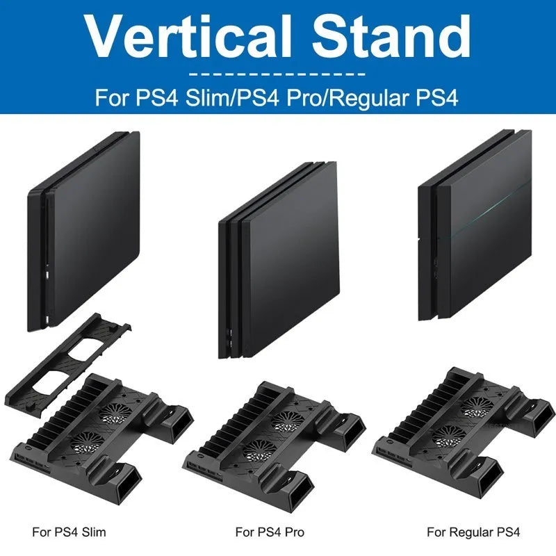 Stand Fan For Sony PS4 Game Console Playstation Play Station PS 4 Pro Slim Controller Control Support Accessories Holder Cooler